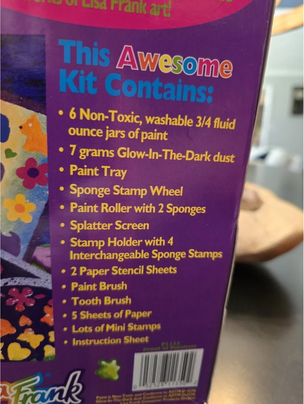 Vtg Lisa Frank Paint Art Activity Nib Stamps Stencils Paint Brush (Old Paint)
